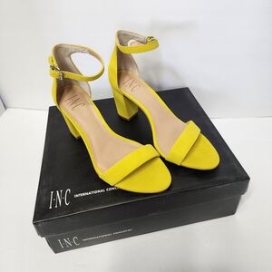 INC Internation Concepts Womens Yellow High Heel Sandal Size 7 BRAND NEW
